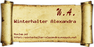 Winterhalter Alexandra névjegykártya